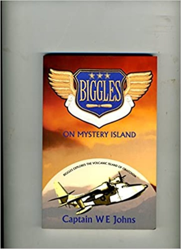 Book cover for "Biggles on Mystery Island" by Captain WE Johns
