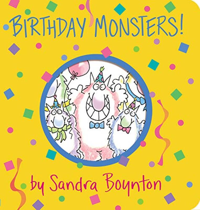 Book cover for "Birthday Monsters!" by Sandra Boynton
