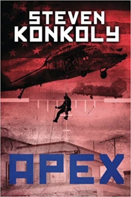 Book cover for "Black Flagged Apex" by Steven Konkoly