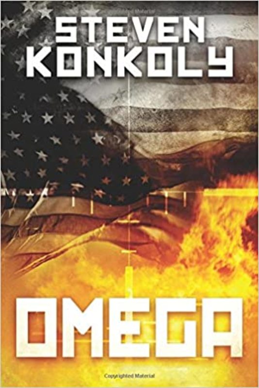 Book cover for "Black Flagged Omega" by Steven Konkoly