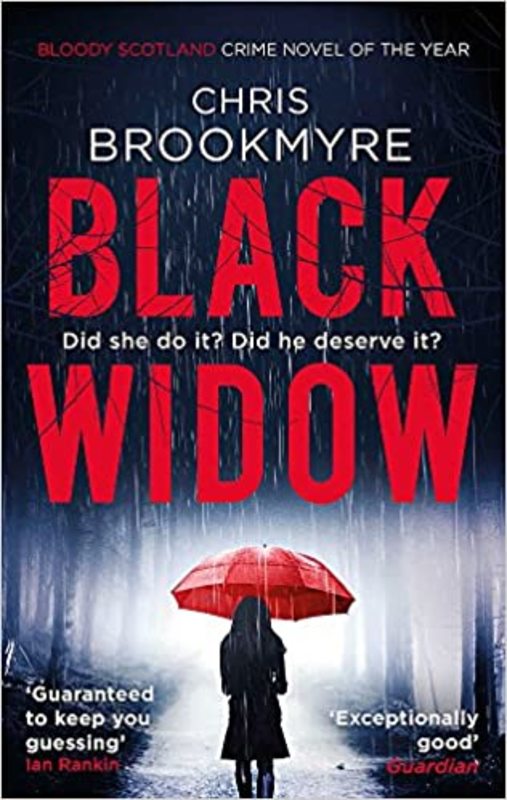 Book cover for "Black Widow" by Christopher Brookmyre