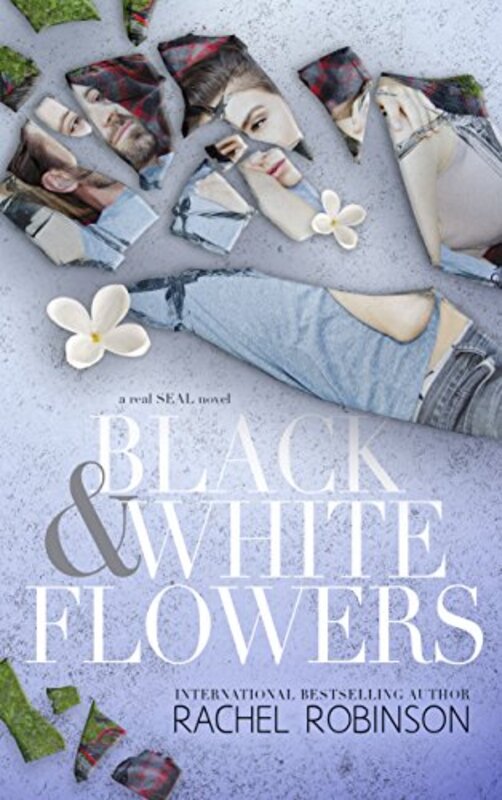 Book cover for "Black and White Flowers" by Rachel Robinson
