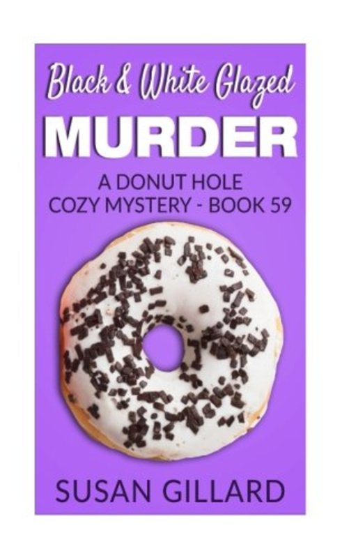 Book cover for "Black and White Glazed Murder" by Susan Gillard
