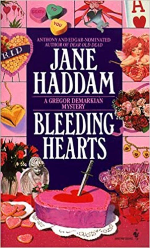 Book cover for "Bleeding Hearts" by Jane Haddam