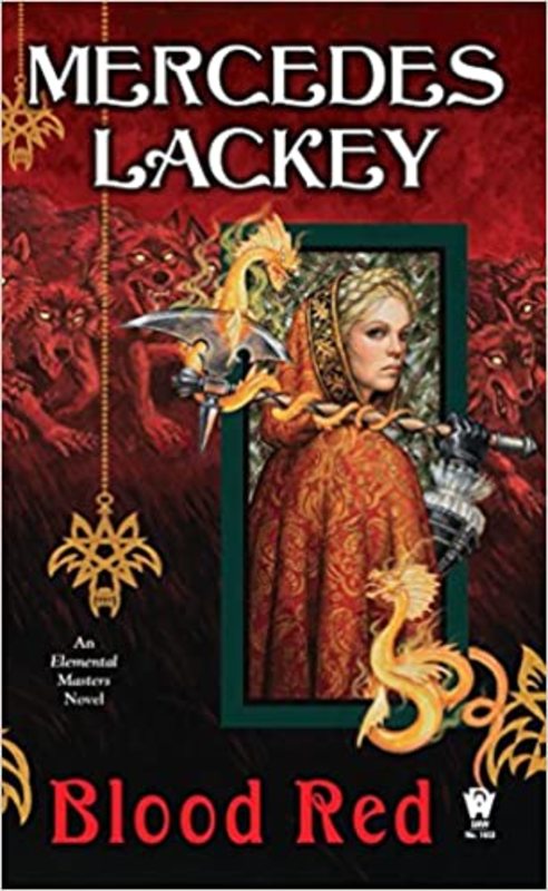 Book cover for "Blood Red" by Mercedes Lackey