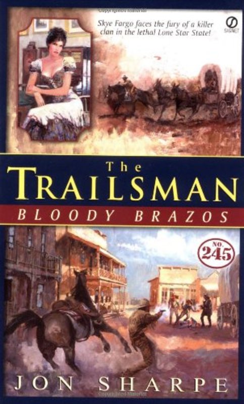 Book cover for "Bloody Brazos" by Jon Sharpe