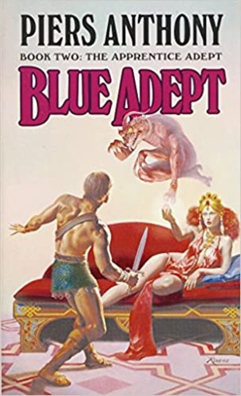 Book cover for "Blue Adept" by Piers Anthony