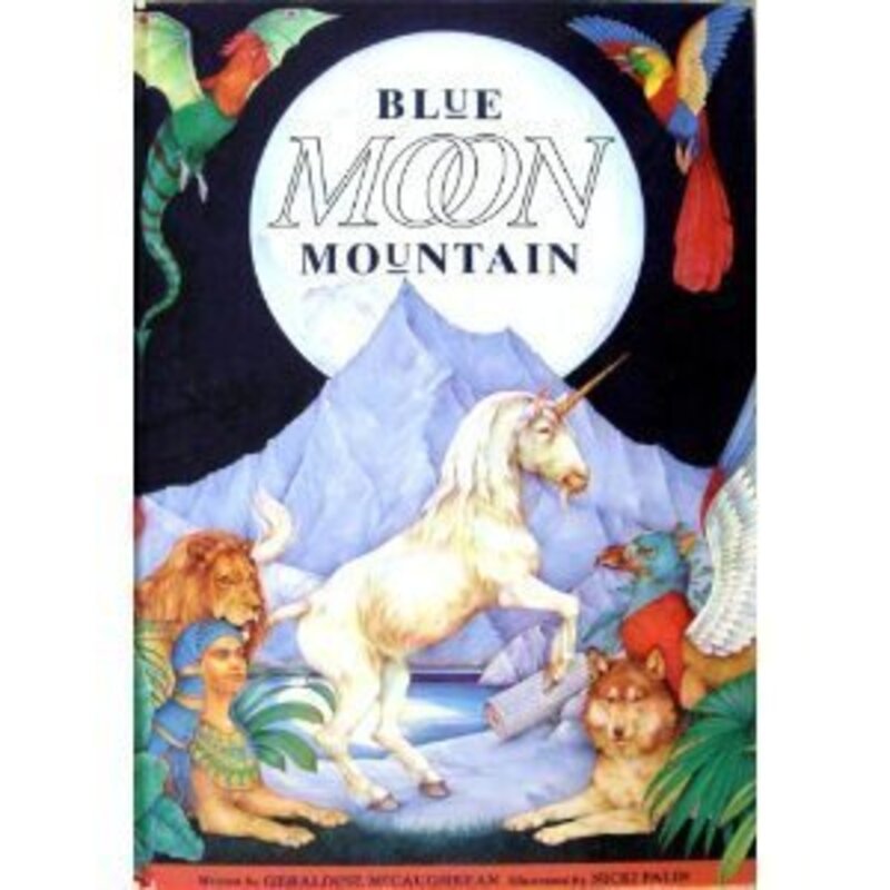 Book cover for "Blue Moon Mountain" by Geraldine McCaughrean