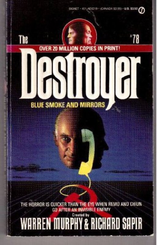 Book cover for "Blue Smoke and Mirrors" by Warren Murphy