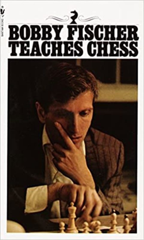 Book cover for "Bobby Fischer Teaches Chess" by Bobby Fischer