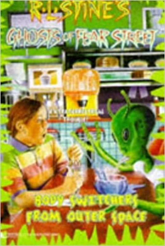 Book cover for "Body Switchers from Outer Space" by R.L. Stine