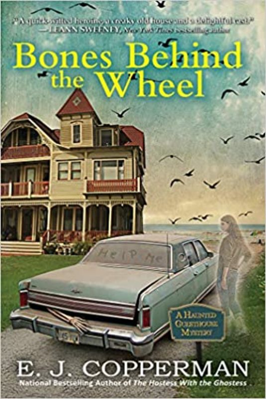 Book cover for "Bones Behind the Wheel" by EJ Copperman