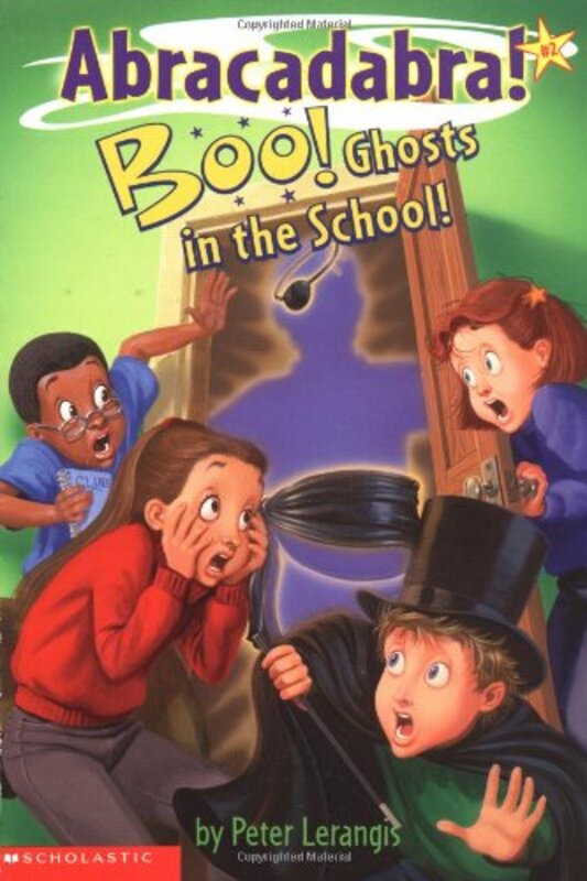 Book cover for "Boo! Ghosts in the School!" by Peter Lerangis
