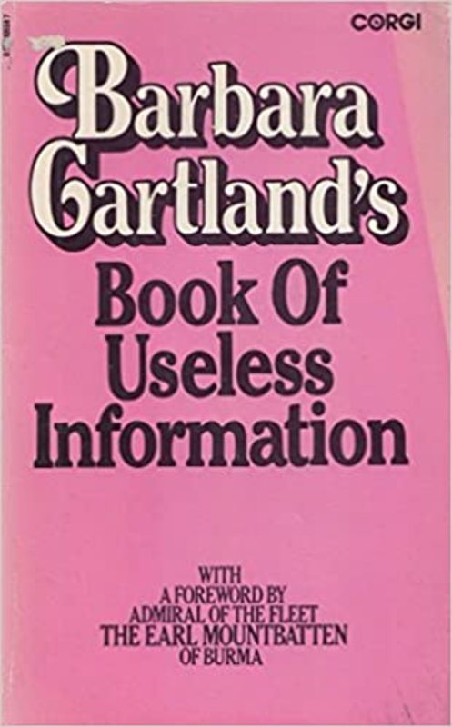 Book cover for "Book of Useless Information ..." by Barbara Cartland