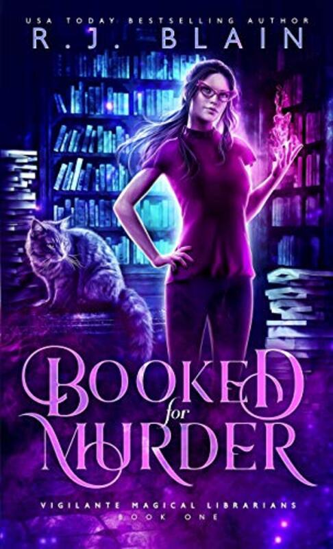 Book cover for "Booked for Murder" by RJ Blain
