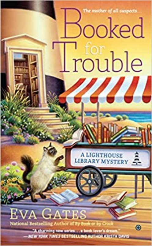Book cover for "Booked for Trouble" by Eva Gates