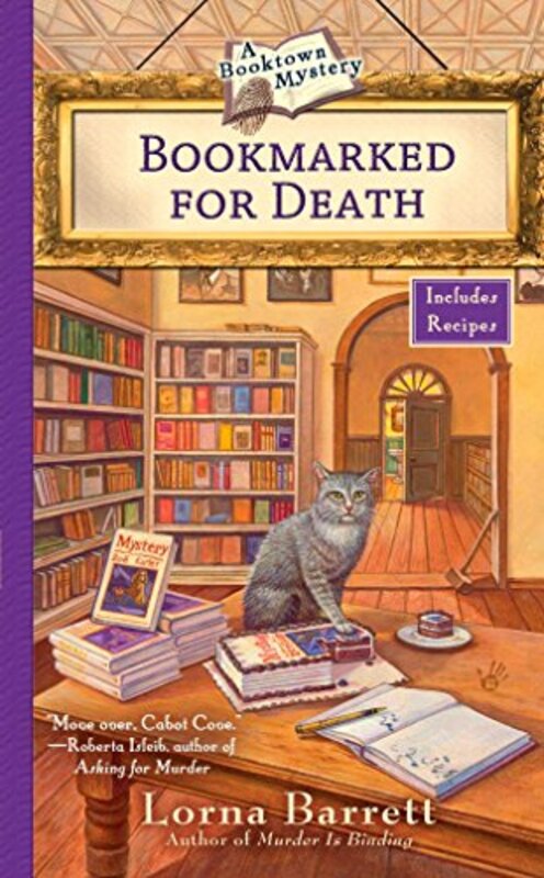 Book cover for "Bookmarked for Death" by Lorraine Bartlett