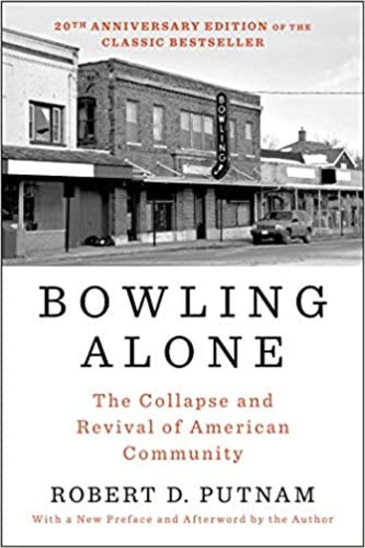Book cover for "Bowling Alone" by Robert D. Putnam