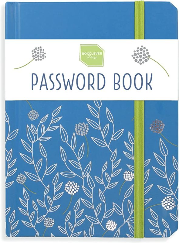 Book cover for "Boxclever Press Password Book with Alphabetical Tabs" by Boxclever Press Store