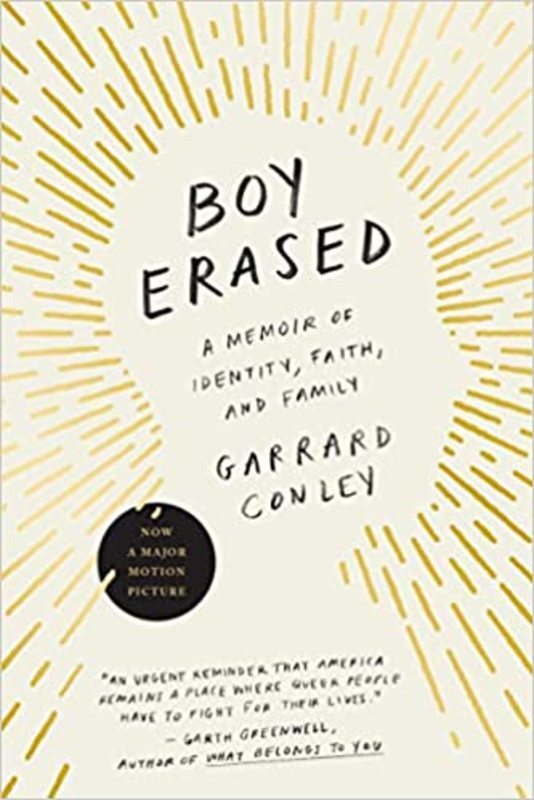 Book cover for "Boy Erased" by Garrard Conley