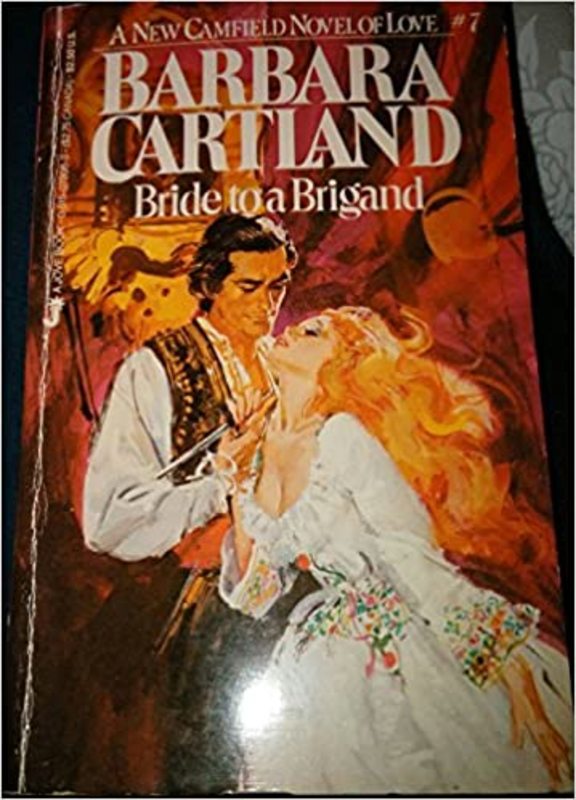 Book cover for "Bride to a Brigand" by Barbara Cartland