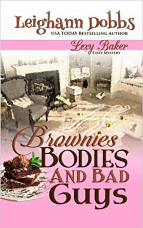 Book cover for "Brownies, Bodies & Bad Guys" by Leighann Dobbs