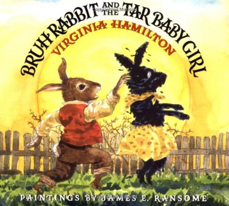 Book cover for "Bruh Rabbit and the Tar Baby Girl" by Virginia Hamilton