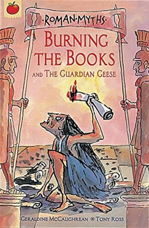 Book cover for "Burning the Books And The Guardian Geese" by Geraldine McCaughrean