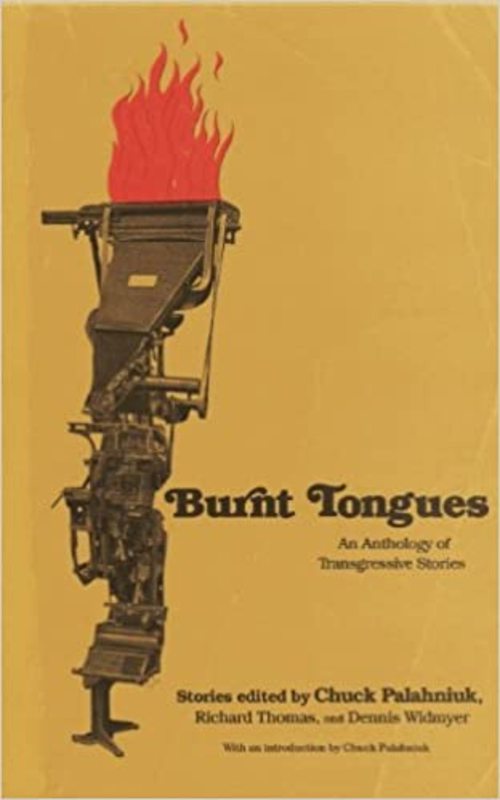 Book cover for "Burnt Tongues" by Chuck Palahniuk