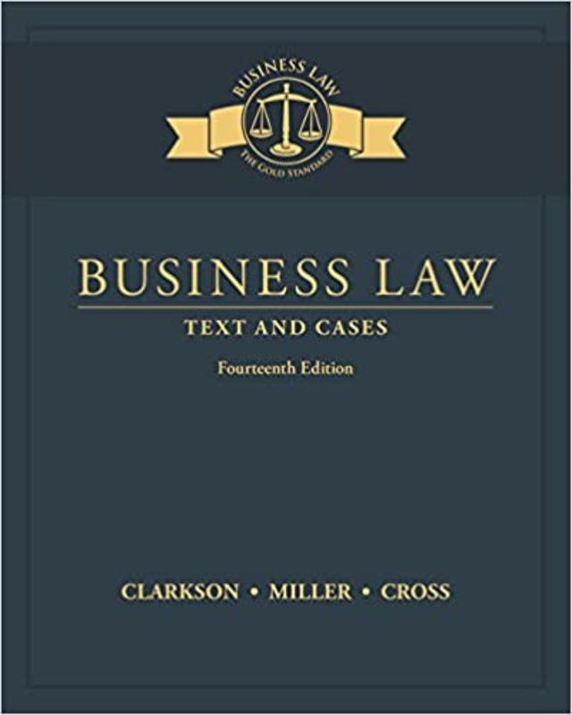 Book cover for "Business Law" by Kenneth W. Clarkson