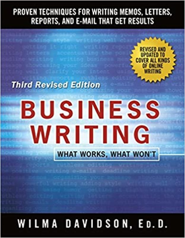 Book cover for "Business Writing" by Wilma Davidson