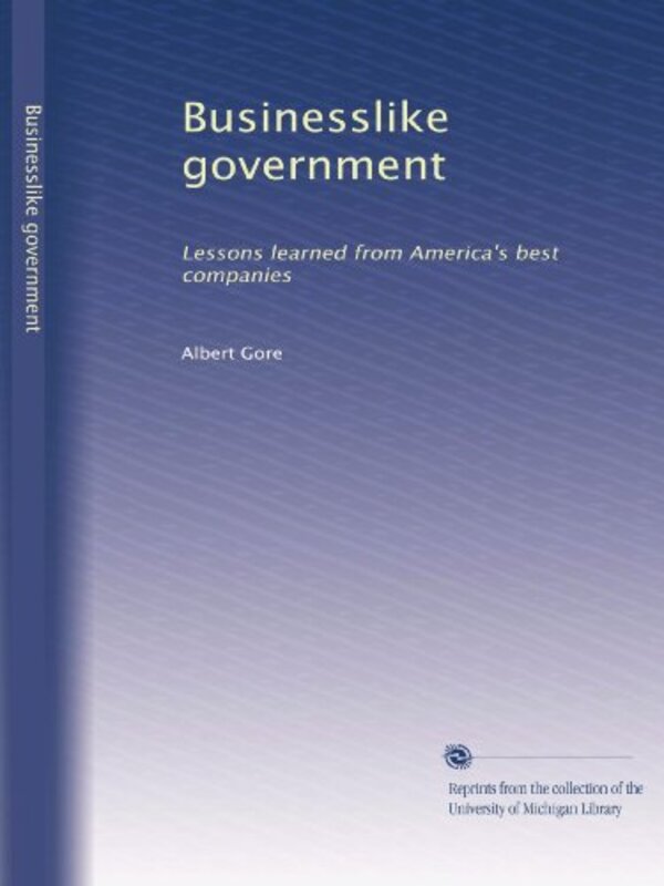 Book cover for "Businesslike Government"