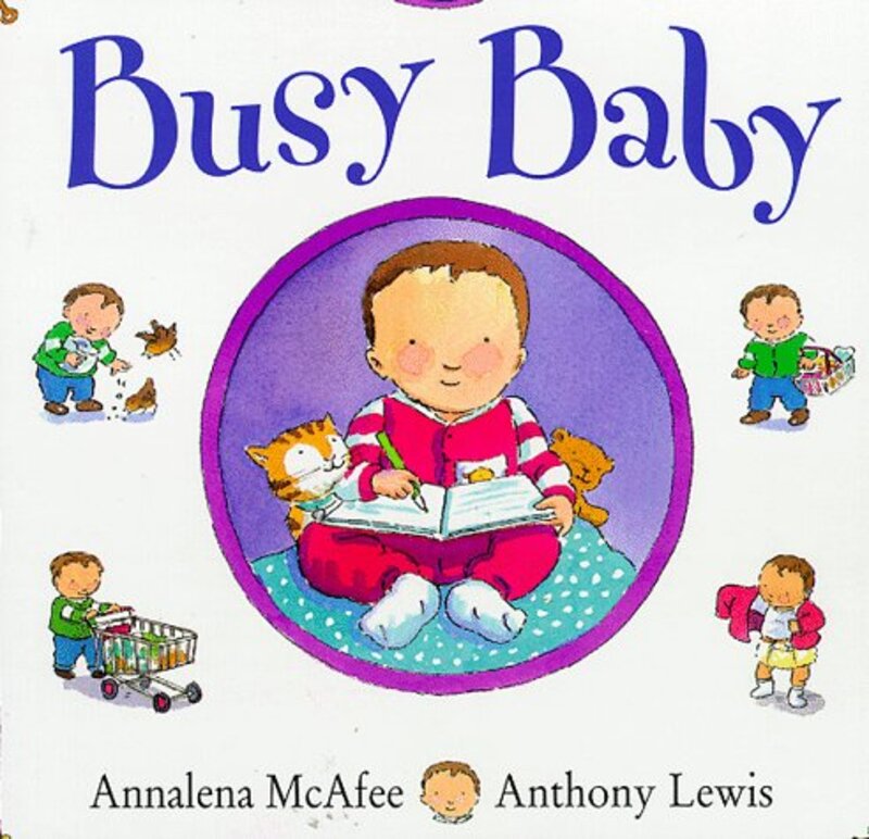 Book cover for "Busy Baby" by Annalena McAfee