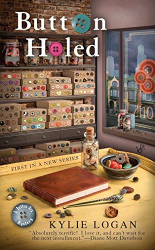 Book cover for "Button Holed" by Kylie Logan