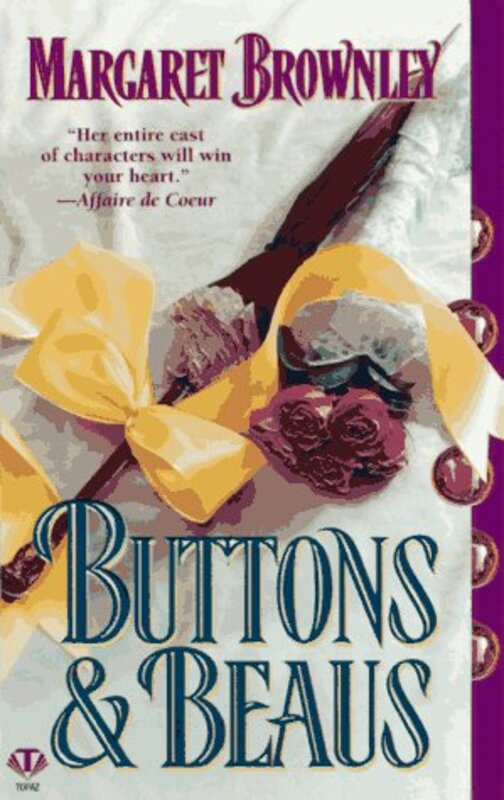 Book cover for "Buttons and Beaus" by Margaret Brownley