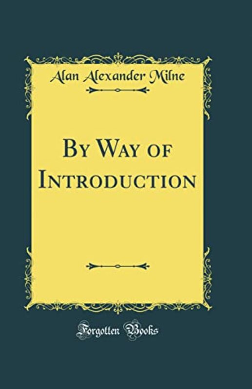 Book cover for "By Way of Introduction" by AA Milne