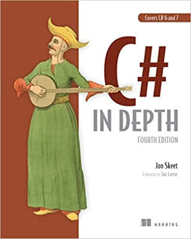 Book cover for "C# in Depth" by Jonathan Skeet