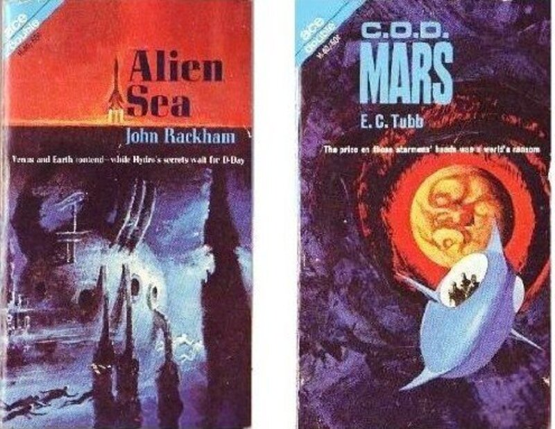 Book cover for "C.O.D. Mars / Alien Sea" by EC Tubb