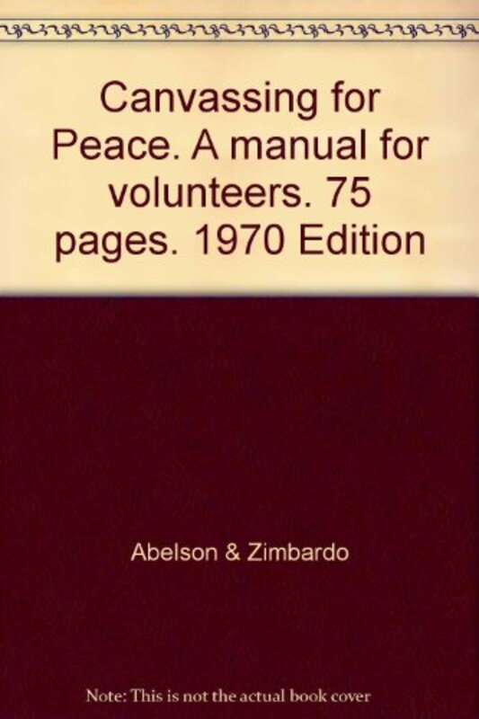 Book cover for "Canvassing for Peace"