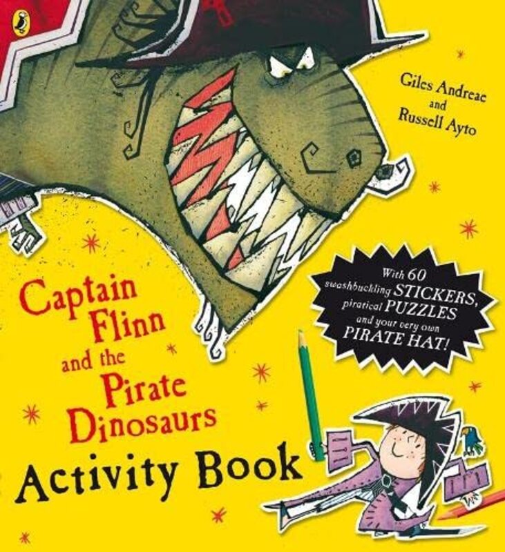 Book cover for "Captain Flinn And The Pirate Dinosaurs Activity Book" by Giles Andreae