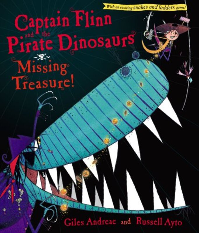 Book cover for "Captain Flinn and the Pirate Dinosaurs: Missing Treasure!" by Giles Andreae