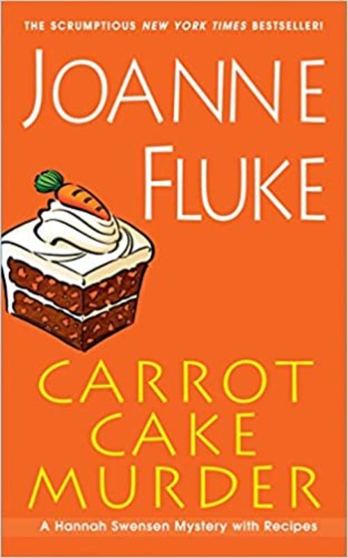 Book cover for "Carrot Cake Murder" by Joanne Fluke