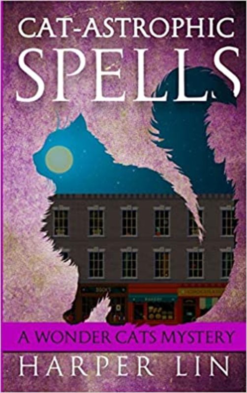 Book cover for "Cat-Astrophic Spells" by Harper Lin