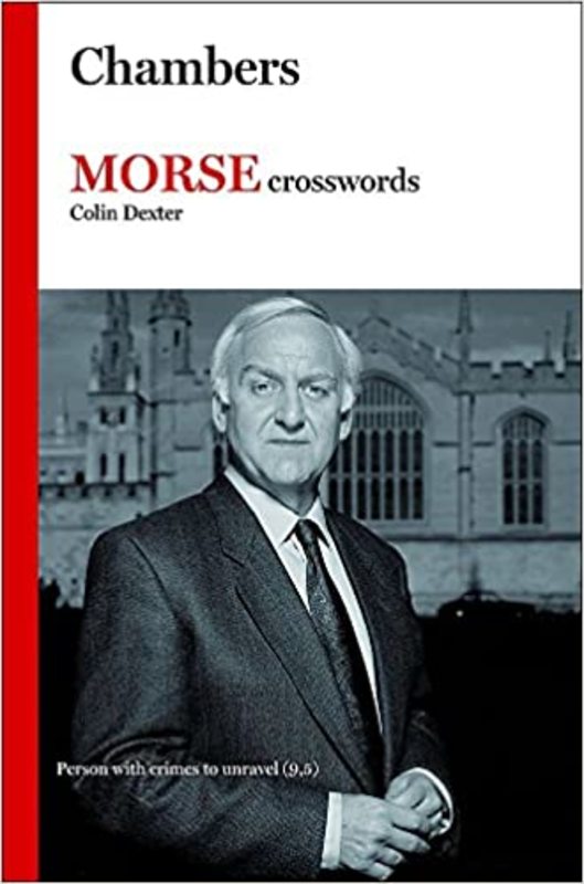 Book cover for "Chambers Morse Crosswords" by Colin Dexter