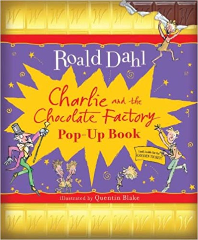 Book cover for "Charlie and the Chocolate Factory Pop-Up Book" by Roald Dahl