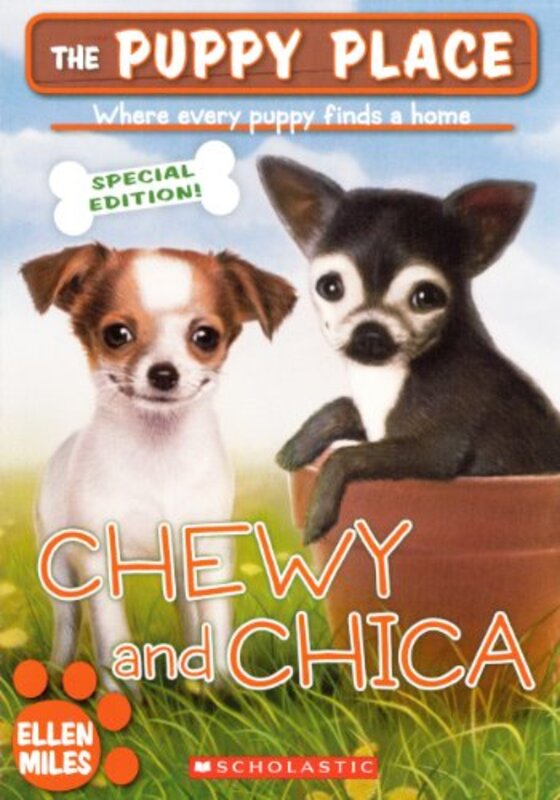 Book cover for "Chewy and Chica" by Ellen Miles