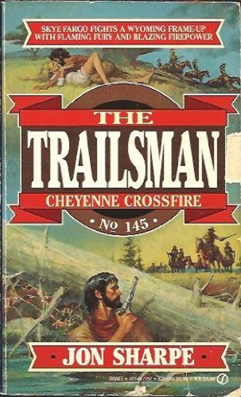 Book cover for "Cheyenne Crossfire" by Jon Sharpe
