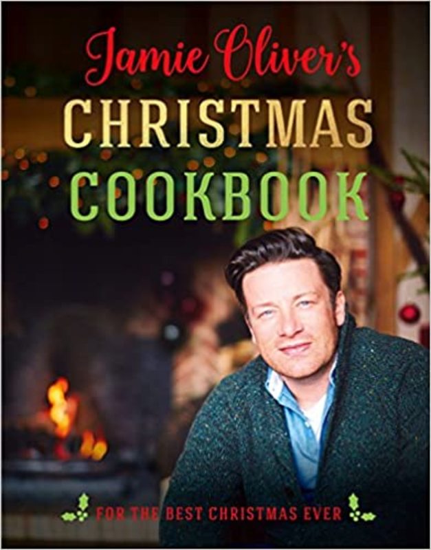 Book cover for "Christmas Cookbook" by Jamie Oliver