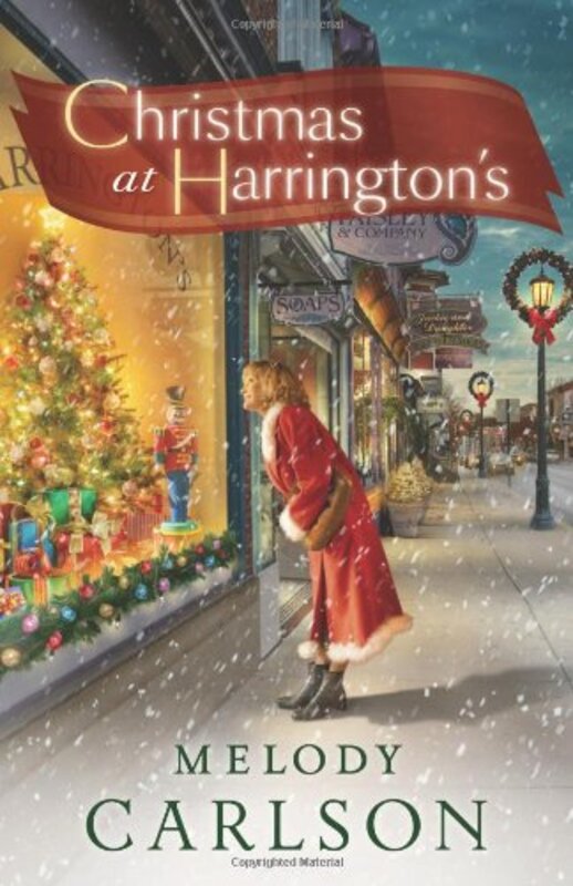 Book cover for "Christmas at Harrington's" by Melody Carlson