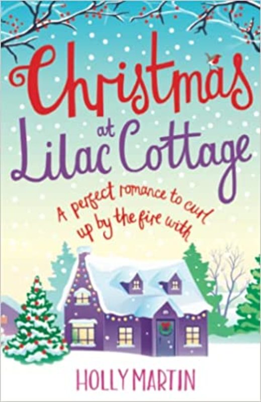 Book cover for "Christmas at Lilac Cottage" by Holly Martin